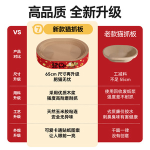 แผ่นข่วนเล็บแมว Qi Oh รูปวงรี ทำจากกระดาษลูกฟูก ทนทาน ลายการ์ตูน สำหรับแมว - Product Image 5