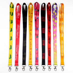 Custom Adjustable Promotional Sublimation Nylon Woven Fabric Polyester Card Holder Keychain Printing Lanyard With logo Custom