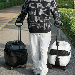 Carrito de viaje para mascotas, carrito de viaje para perros, cuatro ruedas, plegable, ecológico, gran espacio, viaje para perros pequeños - Product Image 4