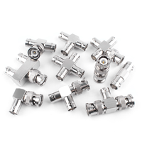 Adaptador Coaxial RF BNC Macho a Doble BNC Hembra, Conector Divisor Tipo T de 50 Ohmios y 3 Vías para Distribución de Señal de Video CCTV