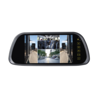 Monitor Espejo Cuádruple AHD IPS de 7 Pulgadas con Sistema de Cámara de Reversa para Auto, Camioneta, Autobús, Van, RV
