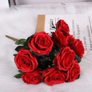 QIHAO 10 teste artificiali <span class=keywords><strong>rosa</strong></span> fiore di seta profumo economico <span class=keywords><strong>rosa</strong></span> decorazione di cerimonia nuziale forniture di fiori - Product Image 2