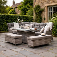 Ensemble de canapés de patio en rotin d'aluminium Classiques Europe pour jardin, 9 places, en osier, pour extérieur