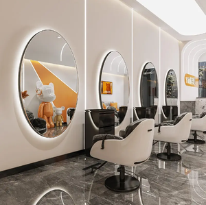 Nouvel arrivage de meubles de salon de <span class=keywords><strong>coiffure</strong></span> en or de grande taille meubles de salon de <span class=keywords><strong>coiffure</strong></span> maquillage mural miroir de salon de beauté avec LED - Product Image 3