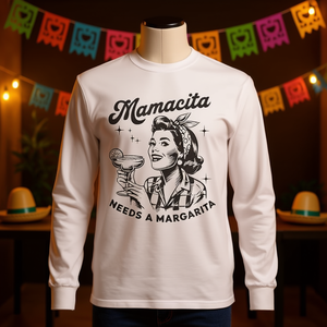 Mamacita a besoin d'un t-shirt à manches longues Margarita, chemise de fête mexicaine - Product Image 3
