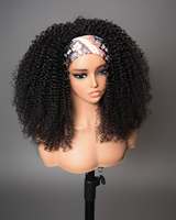 Demi-perruque bouclée pleine machine avec cordon de serrage Perruque 100% cheveux humains indiens bruts sans colle Perruque afro bouclée réglable et respirante