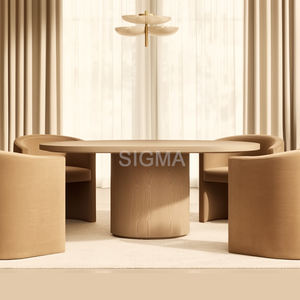 หกประสาทบ้านไม้โต๊ะรับประทานอาหารไม้เนื้อแข็งที่เรียบง่ายและชุดเก้าอี้รวมบ้านและห้องครัวโต๊ะกาแฟลําลองที่ทันสมัย - Product Image 2