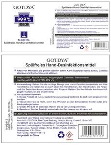 Gotdya botol pompa tanpa air 1 galon 1000ml pembersih tangan aroma bersih bahan kimia Gel berbasis alkohol cuci sabun cair - Product Image 3