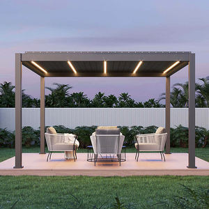 Techo Retráctil Decorativo para Patio Exterior, Solárium de Vidrio, Bioclimático, Impermeable, Motorizado, con Persianas de Aluminio - Product Image 4