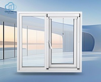 Fenêtre à double battant en PVC, fenêtre coulissante verticale en vinyle pour la rénovation de maisons résidentielles et de villas