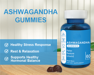 Permen Gummy Ashwagandha untuk menghilangkan stres tidur & kecemasan-Vegan non-gmo dewasa mendukung memori kekebalan & energi (kesehatan sehari-hari) - Product Image 6
