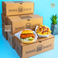 Caja de Cartón Plegable para Hamburguesas con Impresión Personalizada para Comida Rápida, Caja Higiénica Desinfectada para Hamburguesas, Caja para Llevar Comida
