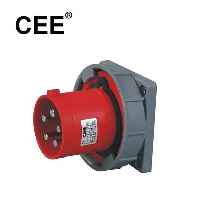 CEE 400V IP67 Watertight 3 Phase 5 Pin Plug 63a Industrial Connector