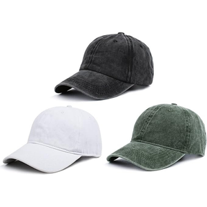Vintage Washed Cotton 3-Pack Unisex Baseball <b>Cap</b> Classic Dad Hat Adjustable Low Profile Twill Curved Brim Men <b>Women</b> <b>Caps</b> Jerry - Product Image 1