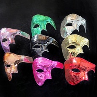 Masques de fête en strass miroir en gros, options visage complet ou demi-visage pour Halloween, mascarade, festival
