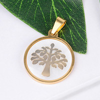 Colliers à pendentif en acier inoxydable 3D, arbre de la vie religieuse, croix, Saint Maria, motif d'image, coquille