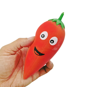 Funky Red Flour Filled Chili <b>Squishy</b> Toy Soft Elastic TPR Material Stress Relief Toy for Unisex Adults & Kids 5 to 7 Years - Product Image 2