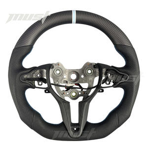 Volante Personalizado de Fibra de Carbono Mate con Agarres de Cuero Perforado para Hyundai I30N I20N ElantraN N-line <span class=keywords><strong>Fastback</strong></span> - Product Image 1