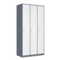 Gratis berdiri loker logam Modern 3 pintu bi-warna kabinet arsip baja untuk rumah kantor sekolah Universitas Rumah Sakit