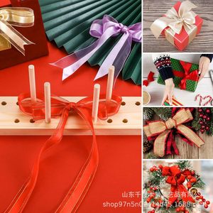 Outil de fabrication de nœuds en bois pour la décoration de Noël, couronnes, rubans, fournitures artisanales, style moderne et simple - Product Image 4