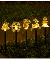 LED Weihnachtsbaum Fünfzackiger Stern Schneeflocken Schneemann Elch Gehstock Garten Outdoor Wasserdichte Feiertags-Rasenbeleuchtung
