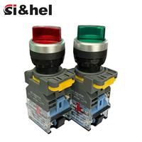 2 Tombol Pengunci LA38 22mm LED 12V Plastik 10A 1NO1NC Tombol Tekan Elektronik Saklar Lampu Kenop Daya ON/OFF Peralatan Rumah Tangga