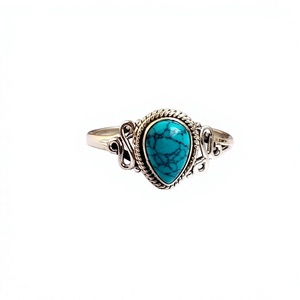 Vente chaude 925 Sterling Silver Boho Ring Bijoux en pierre de Turquoise faits à la main avec incrustation de réglage de lunette - Product Image 2