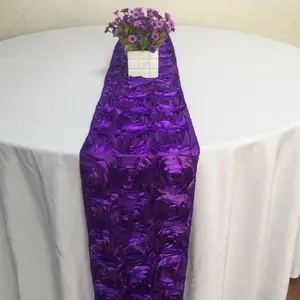 最新设计紫色桌布印花莲座桌布桌布热卖桌布法式缎子