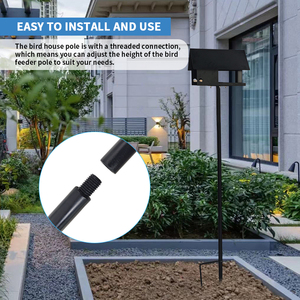 JH-Mech <strong>Bird</strong> <strong>Feeder</strong> <strong>for</strong> Food Weatherproof Large Heavy Duty Weatherproof Black Steel Standing <strong>Bird</strong> <strong>Feeder</strong> - Product Image 3
