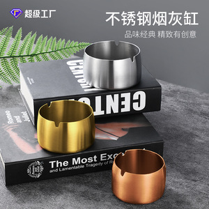 Cenicero redondo de acero inoxidable a prueba de viento, grueso, para uso en el hogar, cafetería, restaurante, KTV - Product Image 4