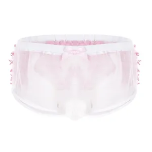 Goedkope Mens Organza Crossdress Ondergoed Sissy Pouch See Through Bloeiers Slips Sissy Panties