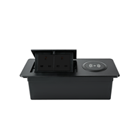 Prise de courant Schuko en alliage d'aluminium pour table, avec USB Type-C, 2/3 prises, auto-mise à la terre, 110V-250V, IP44, 10A, charge sans fil