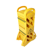 Barrière rétractable extensible en plastique, garde-corps de sécurité pliable portable, jaune, longueur maximale de 3,9 m, contrôle des foules, circulation routière