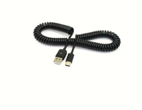 Câble de données USB-C à ressort avec connecteurs USB-A/USB-C pour P9, 4C, Mi 5 Pro, Mi 6 - Câble de charge de données pour voiture blanc de 3 mètres