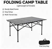 Table pliante d'extérieur moderne, portable, légère, facile à assembler, robuste et durable, idéale pour le camping et les marchés.