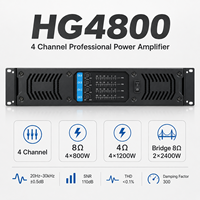 Amplificateur professionnel de classe H 800W 4 canaux 4/8 ohms 2U pour montage en rack, amplificateur de puissance audio pour système de sonorisation de scène