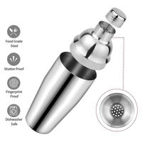 Outils de mixologie les plus vendus, kit de barman 7 pièces, shaker à cocktails en acier inoxydable 750 ml
