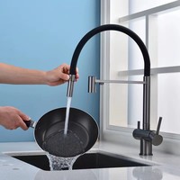Robinet purificateur d'eau de cuisine en acier inoxydable 304 et céramique, extractible, eau chaude/froide, pour consommation directe, trois-en-un
