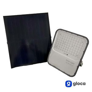 โกลก้า 300W ไฟสปอร์ตไลท์ LED พลังงานแสงอาทิตย์สำหรับภายนอกอาคาร พร้อมแผงควบคุมและรีโมทคอนโทรล 5000K ตัวเรือนอะลูมิเนียมติดตั้งบนพื้นผิว - Product Image 3