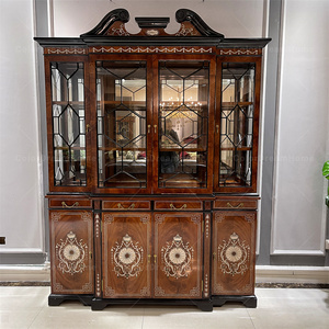 Luxury Solid Wood with Glass and Drawers <b>Sideboard</b> Wine Cabinet Cdh-b-020 Wood Cabinet - Product Image 4