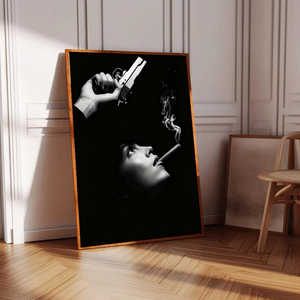 Impresión en Lienzo de Mujer Moderna y Sexy, Póster en Blanco y Negro, Pistola Disparando, Arte Vertical para Pared, <span class=keywords><strong>Pintura</strong></span> para Sala de Estar, Oficina, Decoración del Hogar - Product Image 5