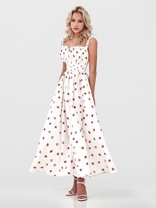 <span class=keywords><strong>Abito</strong></span> <span class=keywords><strong>Estivo</strong></span> Floreale a Mezza Gamba, Vestito Fluido a Linea A con Spalline Sottili, Arricciato con Spacco Alto per Vacanze - Product Image 6