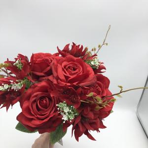 K-0060 <span class=keywords><strong>Acheter</strong></span> <span class=keywords><strong>en</strong></span> ligne <span class=keywords><strong>Fleurs</strong></span> artificielles Roses réalistes artificielles Vente <span class=keywords><strong>en</strong></span> <span class=keywords><strong>gros</strong></span> Bouquet artificiel de rose blanche - Product Image 1