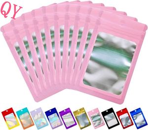 Q Y 100 Pieces Holographic Multicolored Packaging Bags Transparent Small Business Party Mylar Ziplock Bags - Product Image 5