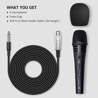Micrófono de Karaoke de escritorio dinámico, de 5M Cable XLR, micrófono de mano de Metal, micrófono con cable de plástico, altavoz de máquina de Karaoke Compatible para