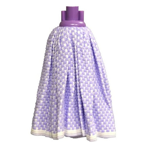 Testina per scopa in microfibra con motivo a quadretti viola per la pulizia dei pavimenti - Product Image 1