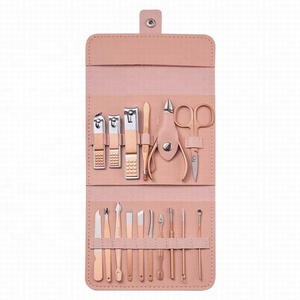 VW-MS-1252 Hồng PU làm móng Set với da gel trường hợp thép không gỉ Nail Clipper 265g 16 1 5 ngày làm việc nhãn hiệu riêng - Product Image 1