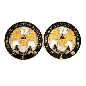 Emblema Masónico <span class=keywords><strong>de</strong></span> Doble Águila del Rito Escocés, 32 Alas Descendentes, Insignia Automotriz <span class=keywords><strong>de</strong></span> 3 Pulgadas, Emblema Masónico para Automóvil del Rito Escocés - Product Image 2