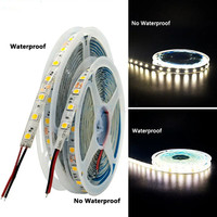 Bande lumineuse LED 5050 DC12v/24v 10mm 60LEDs/M Ruban LED flexible IP20 IP65 Étanche pour éclairage intérieur et extérieur