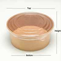 Bol en papier kraft jetable pour salade à emporter, emballage pour salade de nouilles, collation